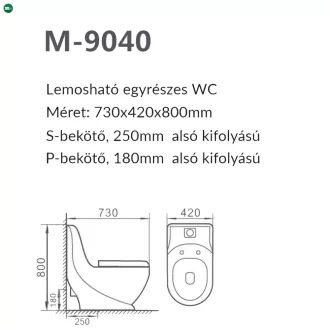   Coral Monoblokkos wc kagyló alsó kifolyással soft close ülőkével