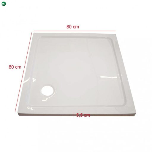 Modena Slim szögletes alacsony akril zuhanytálca 80x80 cm