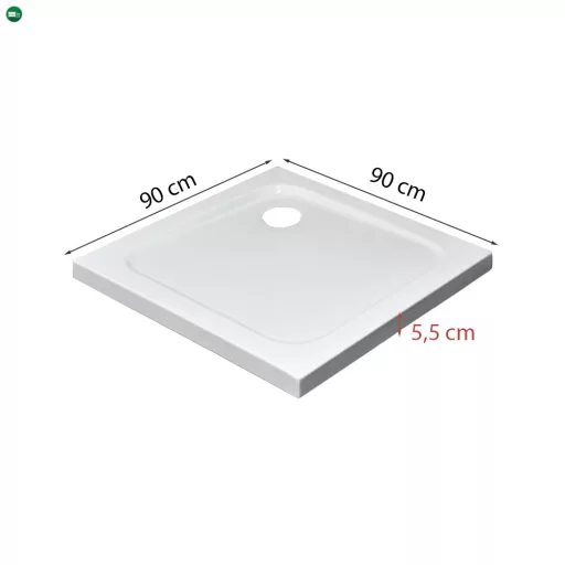 Modena Slim szögletes alacsony akril zuhanytálca 90x90 cm