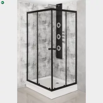   Olga SQ Element 80x90 fekete szögletes zuhanykabin tálca nélkül