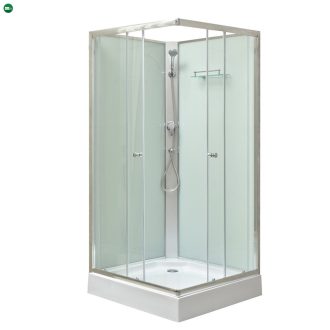   Polo White II 80x80 cm szögletes fehér hátfalas zuhanykabin zuhanytálcával
