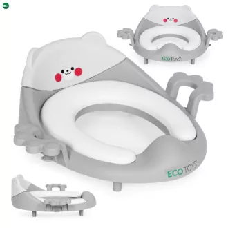 Wc szűkítő ülőke fülekkel puha párnával szürke