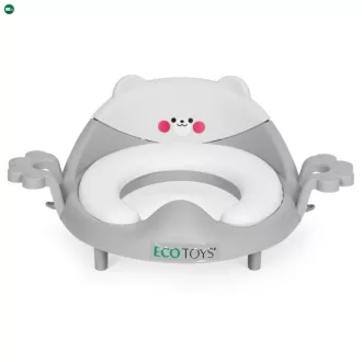 Wc szűkítő ülőke fülekkel puha párnával szürke