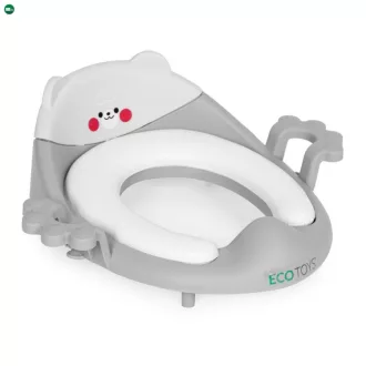 Wc szűkítő ülőke fülekkel puha párnával szürke