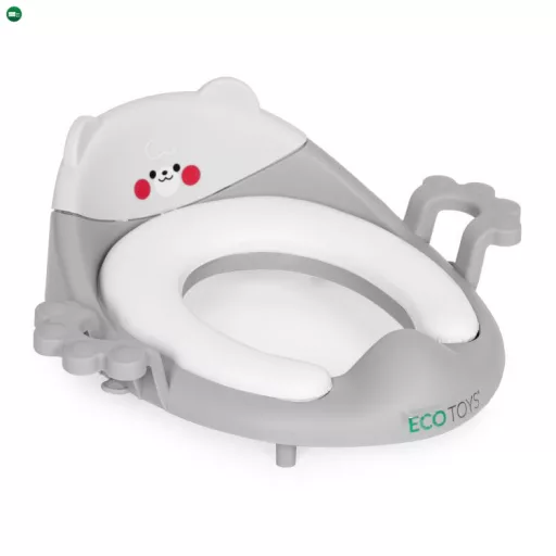 Wc szűkítő ülőke fülekkel puha párnával szürke