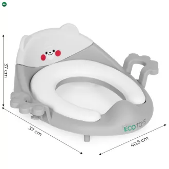 Wc szűkítő ülőke fülekkel puha párnával szürke