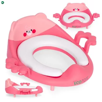 Wc szűkítő ülőke fülekkel puha párnával rózsaszín