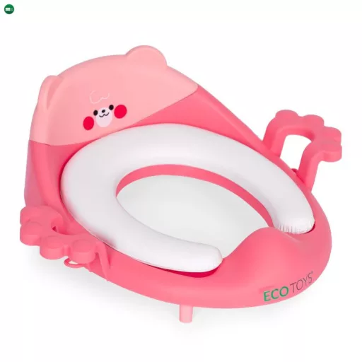 Wc szűkítő ülőke fülekkel puha párnával rózsaszín