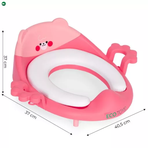 Wc szűkítő ülőke fülekkel puha párnával rózsaszín