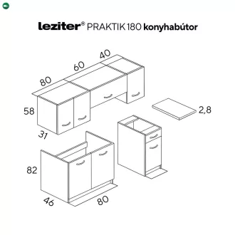 Praktik 180 konyhabútor