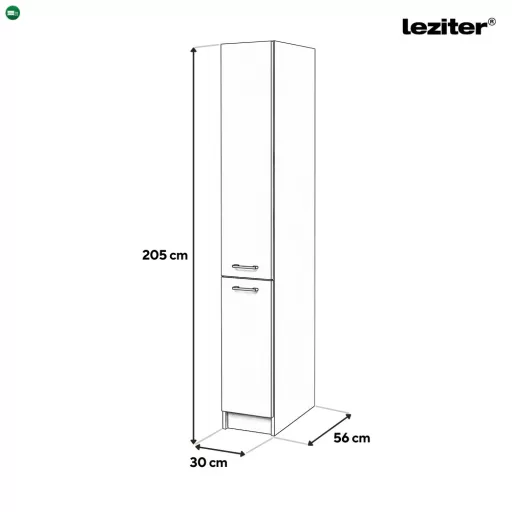Praktik 30 kamraszekrény 2 ajtós, fehér-fehér
