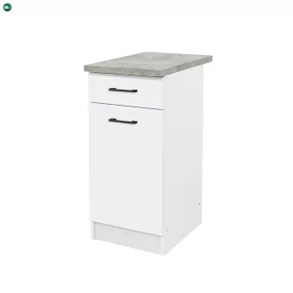 Praktik 40 alsó szekrény 1 ajtós 1 fiókos, fehér-fehér