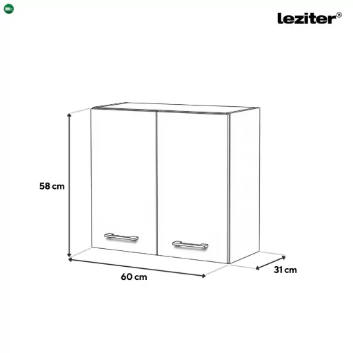 Praktik 60 felső szekrény 2 ajtós, fehér-fehér