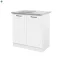 Praktik 80 alsó szekrény 2 ajtós mosogatós, fehér-fehér