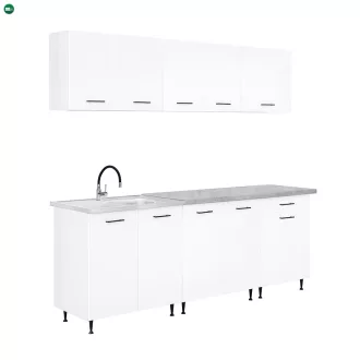 Primo 220 konyhabútor fehér, chromix munkalappal