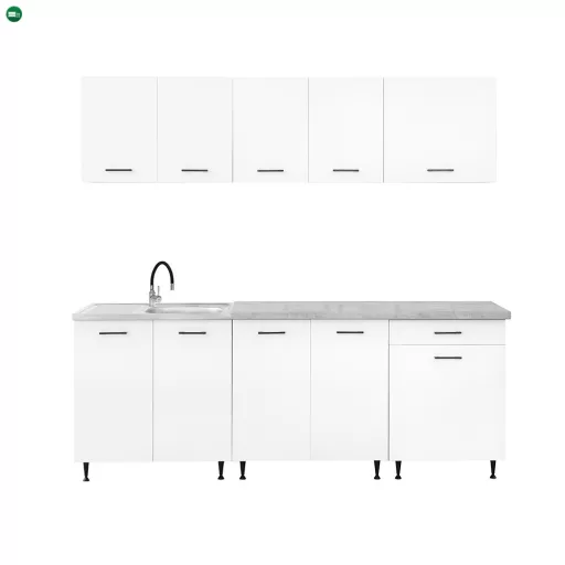 Primo 220 konyhabútor fehér, chromix munkalappal