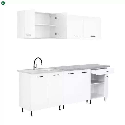 Primo 220 konyhabútor fehér, chromix munkalappal