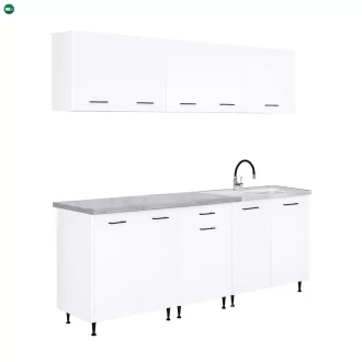 Primo 220 konyhabútor fehér, chromix munkalappal