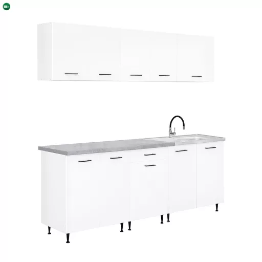 Primo 220 konyhabútor fehér, chromix munkalappal