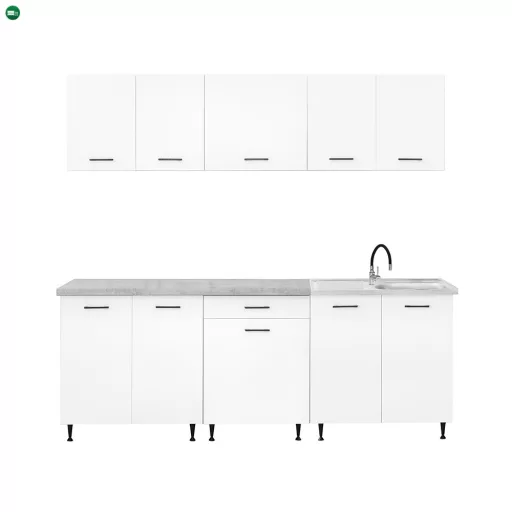 Primo 220 konyhabútor fehér, chromix munkalappal