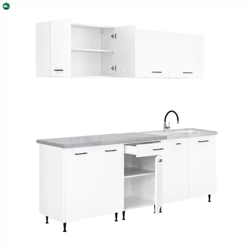 Primo 220 konyhabútor fehér, chromix munkalappal