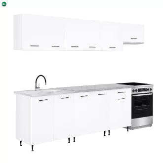 Primo 280 konyhabútor fehér, chromix munkalappal