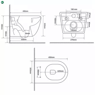 Roya Delano 082B falba építhető WC tartály szett