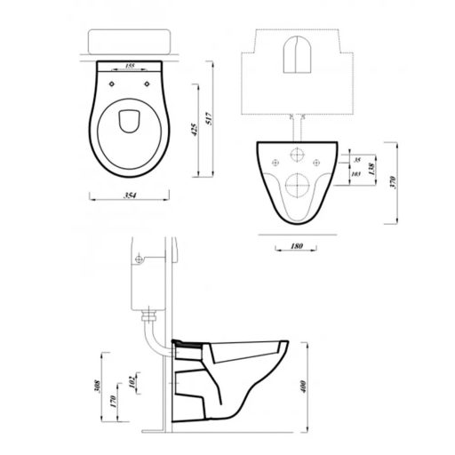 Roya Sydney 82CHR falba építhető WC tartály szett