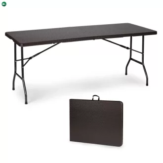 Rattan hatású összecsukható kerti asztal