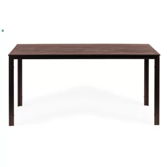 6 személyes kerti asztal 156x78 cm polywood barna