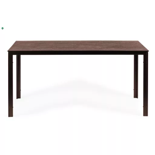 6 személyes kerti asztal 156x78 cm polywood barna