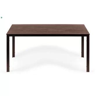 6 személyes kerti asztal 156x78 cm polywood barna
