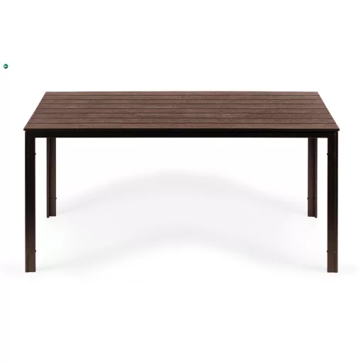6 személyes kerti asztal 156x78 cm polywood barna