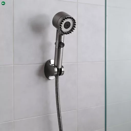 Kori 3 funkciós kézizuhany tömlővel tartóval szürke