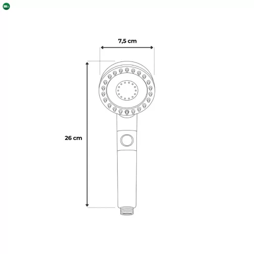 Kori 3 funkciós kézizuhany tömlővel tartóval szürke