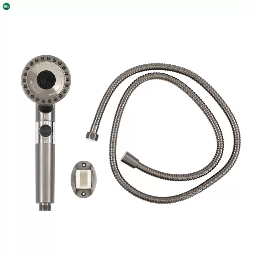 Kori 3 funkciós kézizuhany tömlővel tartóval szürke