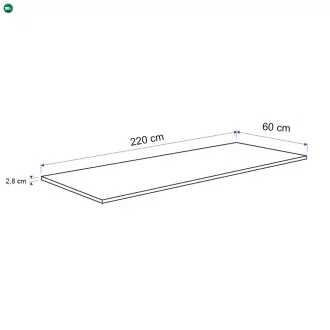 Konyhai munkalap 220 x 60 x 2,8 cm Sonoma tölgy