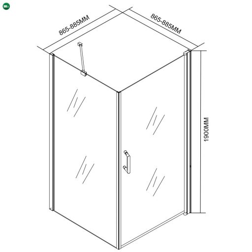 Simple nyílóajtós szögletes zuhanykabin zuhanytálca nélkül