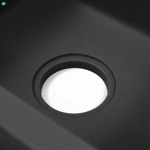 Gori szögletes egy medence + csepegtető gránit mosogató szifonnal fekete