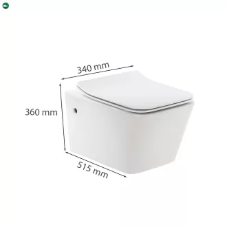 Tina fali rimless WC soft close ülőkével