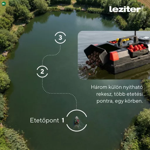 Etetőhajó V6 GPS 3 tartályos hátra és oldalkidobós fekete