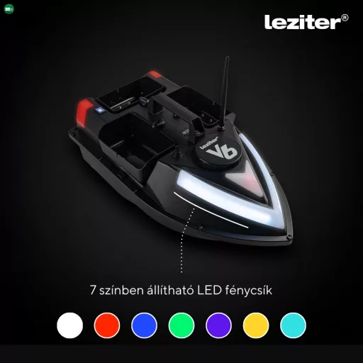 Etetőhajó V6 GPS 3 tartályos hátra és oldalkidobós fekete