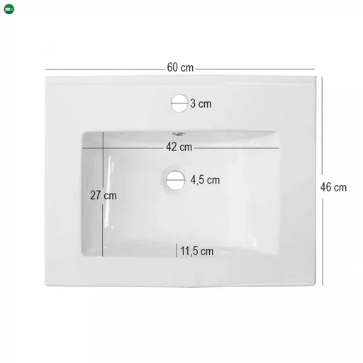 Flat Design mosdó 18x60x46 cm