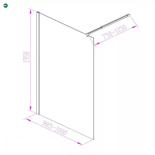 Walker 100x195 cm Walk in zuhanyfal