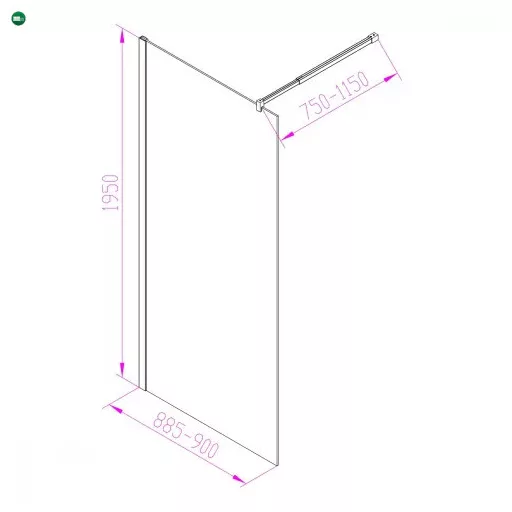 Walker 90x195 cm Walk in zuhanyfal