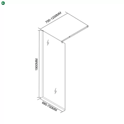 River walk in zuhanyfal 70x190 cm fekete