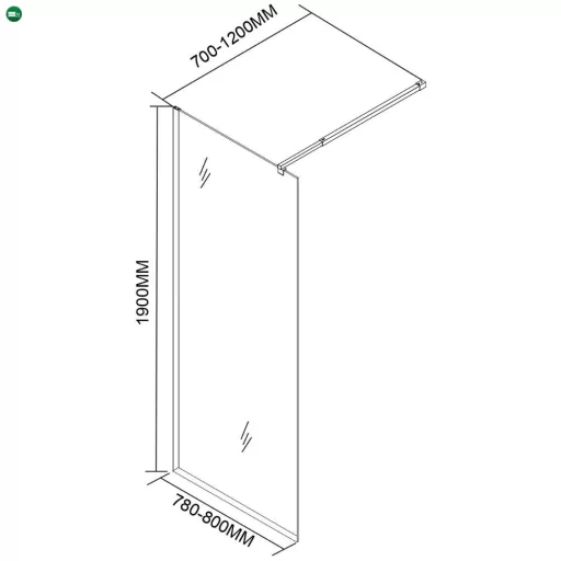 River walk in zuhanyfal 80x190 cm króm
