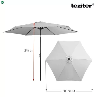 Solari kerti napernyő led lámpával szürke 300 cm