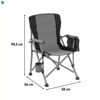   Leziter Comfort karfás horgász szék pohártartóval szürke