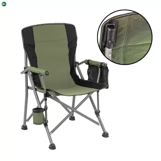   Leziter Comfort Plus karfás horgász szék pohártartóval zöld